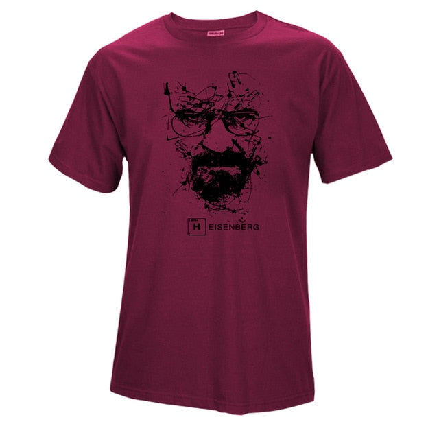 Top Quality Cotton heisenberg funny men t shirt casual short sleeve breaking bad print mens T-shirt