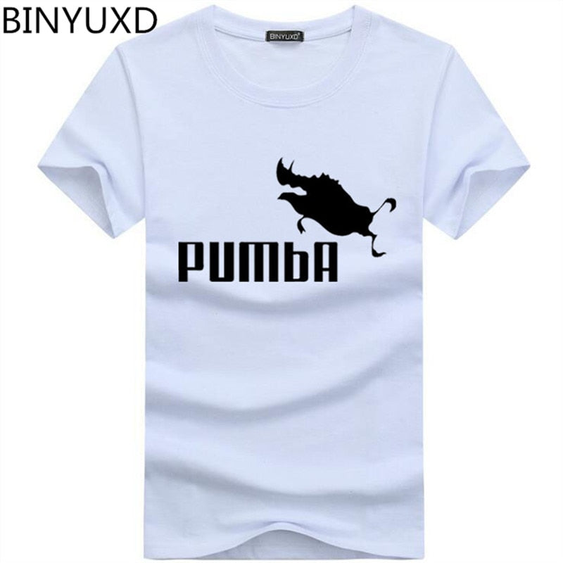 BINYU 2018 funny tee cute t shirts homme Pumba men short sleeves cotton