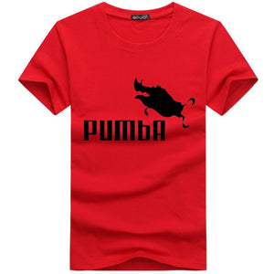 BINYU 2018 funny tee cute t shirts homme Pumba men short sleeves cotton