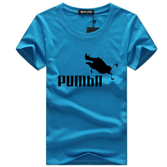 BINYU 2018 funny tee cute t shirts homme Pumba men short sleeves cotton