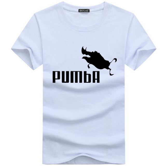 BINYU 2018 funny tee cute t shirts homme Pumba men short sleeves cotton