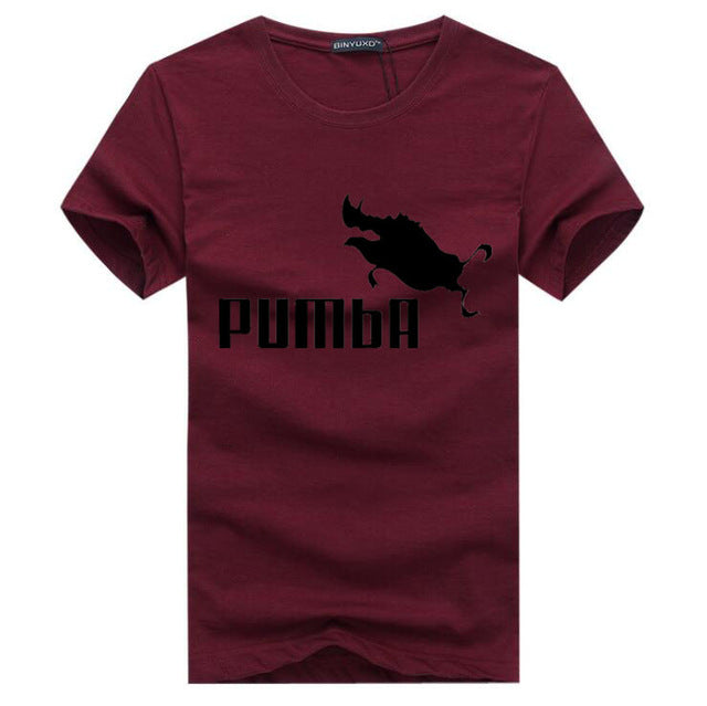 BINYU 2018 funny tee cute t shirts homme Pumba men short sleeves cotton