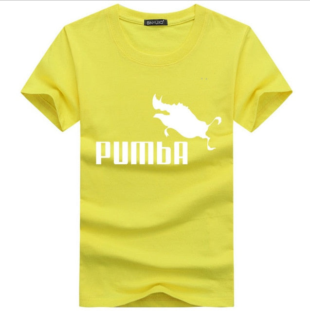 BINYU 2018 funny tee cute t shirts homme Pumba men short sleeves cotton