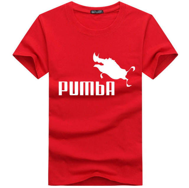 BINYU 2018 funny tee cute t shirts homme Pumba men short sleeves cotton