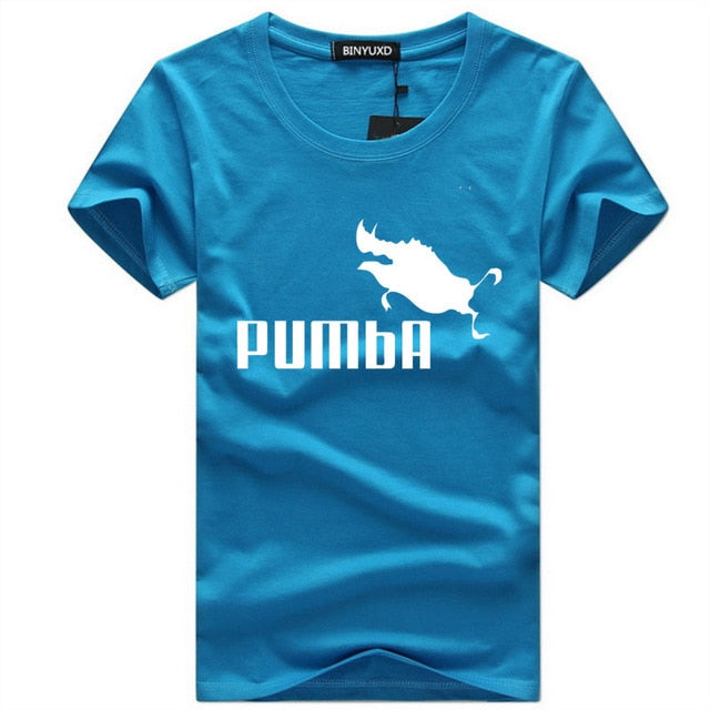 BINYU 2018 funny tee cute t shirts homme Pumba men short sleeves cotton