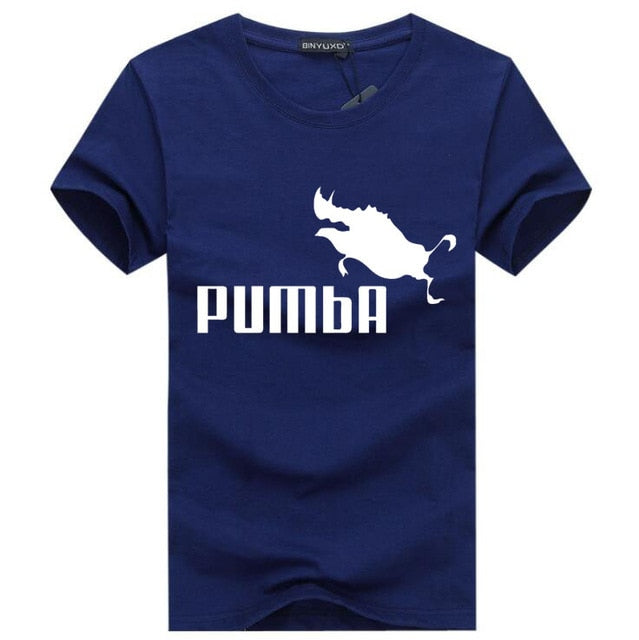 BINYU 2018 funny tee cute t shirts homme Pumba men short sleeves cotton