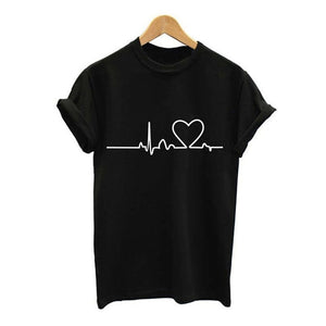 2019 New Women T-shirts Casual Harajuku Love Printed Tops Tee Summer Female