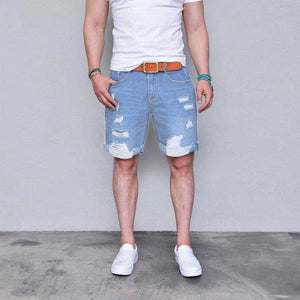 Cotton Jean Men's Pants Vintage Hole Cool Trousers for Guys 2019 Summer Europe America Style Plus