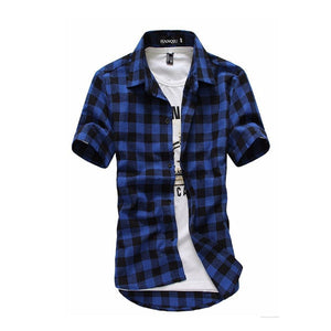 Red And Black Plaid Shirt Men Shirts 2019 New Summer Fashion Chemise