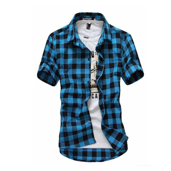 Red And Black Plaid Shirt Men Shirts 2019 New Summer Fashion Chemise