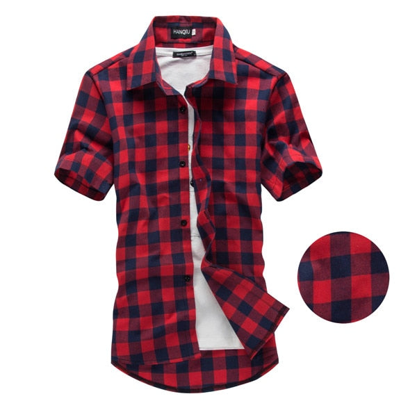 Red And Black Plaid Shirt Men Shirts 2019 New Summer Fashion Chemise