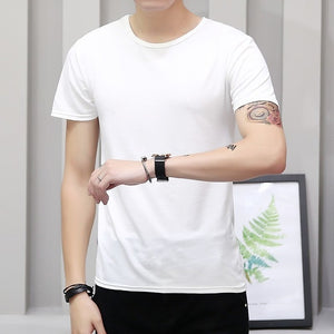 Korean Short Sleeve T Shirt Men O Neck Polyester Mens T Shirt Summer Cool Tee